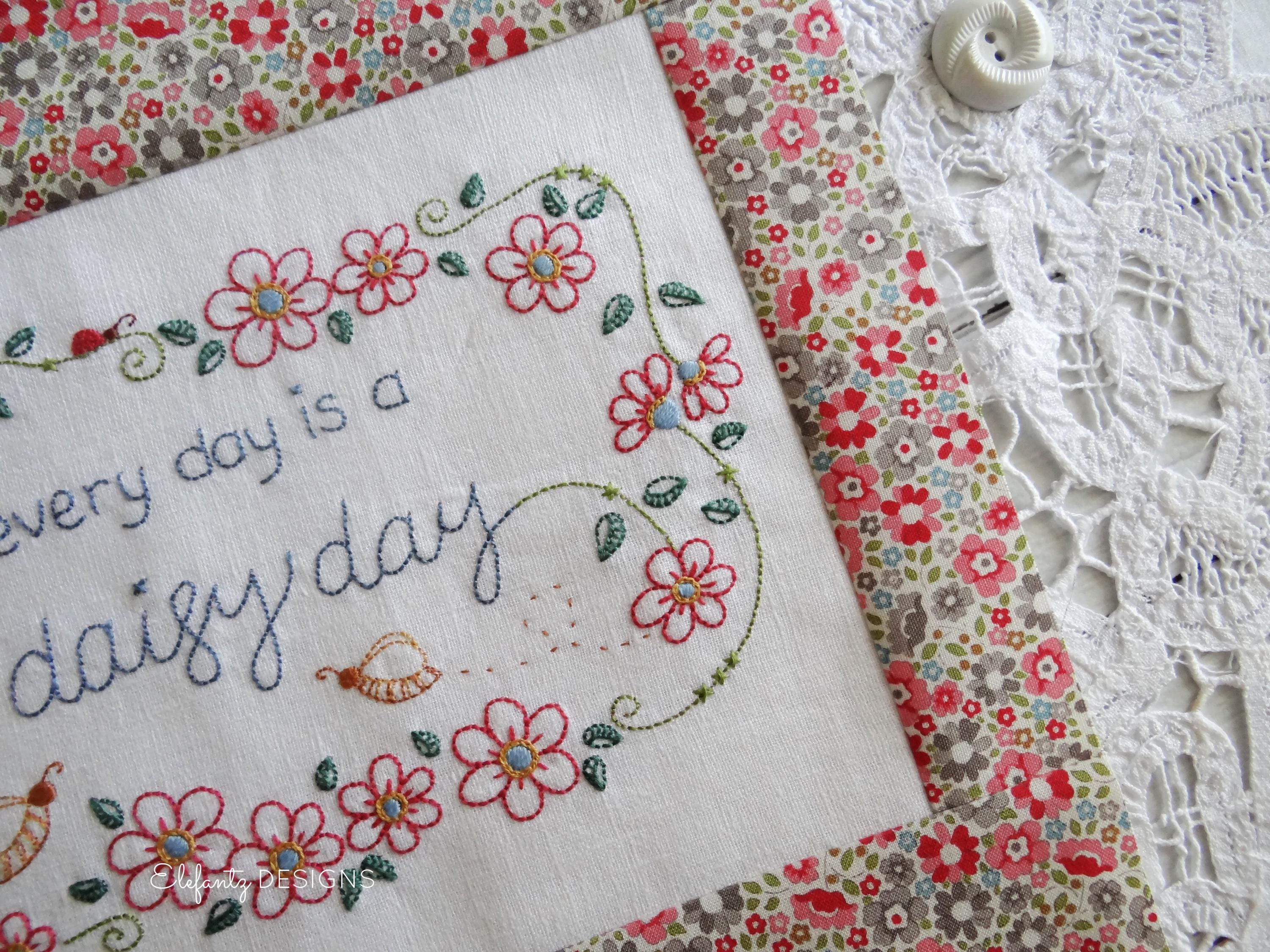 DAISY a DAY - Complete 12 Block Quilt Pattern - Hand Embroidery ...