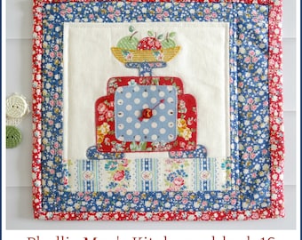 PHYLLIS MAY'S KITCHEN - hand embroidery block of the month - memory book - blocks 15 to 18 - includes alternate options to make a quilt