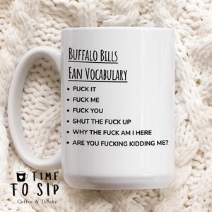 Buffalo Bills fan vocabulary mug, sports mug, american football coffee mugs, Buffalo Bills Football team mug, Buffalo Bills merch