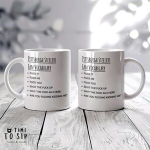 Pittsburgh Steelers fan vocabulary mug, sports mug, american football coffee mugs, american football coffee cups image 7