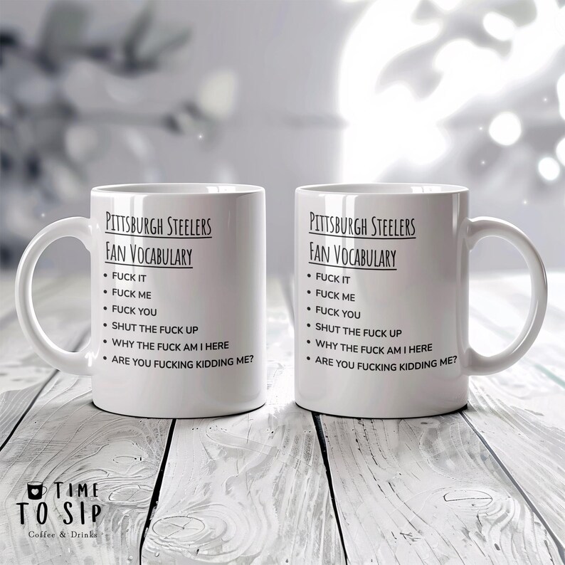 Pittsburgh Steelers fan vocabulary mug, sports mug, american football coffee mugs, american football coffee cups image 7