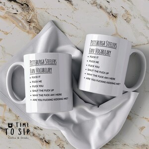 Pittsburgh Steelers fan vocabulary mug, sports mug, american football coffee mugs, american football coffee cups image 2