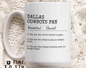 Dallas Cowboys personalized fan mug, sports mug, american football coffee mugs, Dallas Cowboys Football team mug