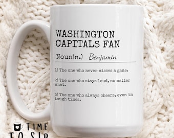 Washington Capitals personalized fan mug, Washington Capitals Hockey team mug, Washington Capitals funny mug, Birthday gift man