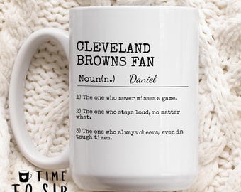 Cleveland Browns personalized fan mug, sports mug, american football coffee mugs, Gift for Cleveland Browns fan, gift ideas for men