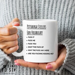 Pittsburgh Steelers fan vocabulary mug, sports mug, american football coffee mugs, american football coffee cups image 6