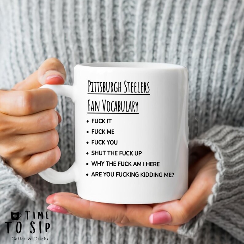 Pittsburgh Steelers fan vocabulary mug, sports mug, american football coffee mugs, american football coffee cups image 6