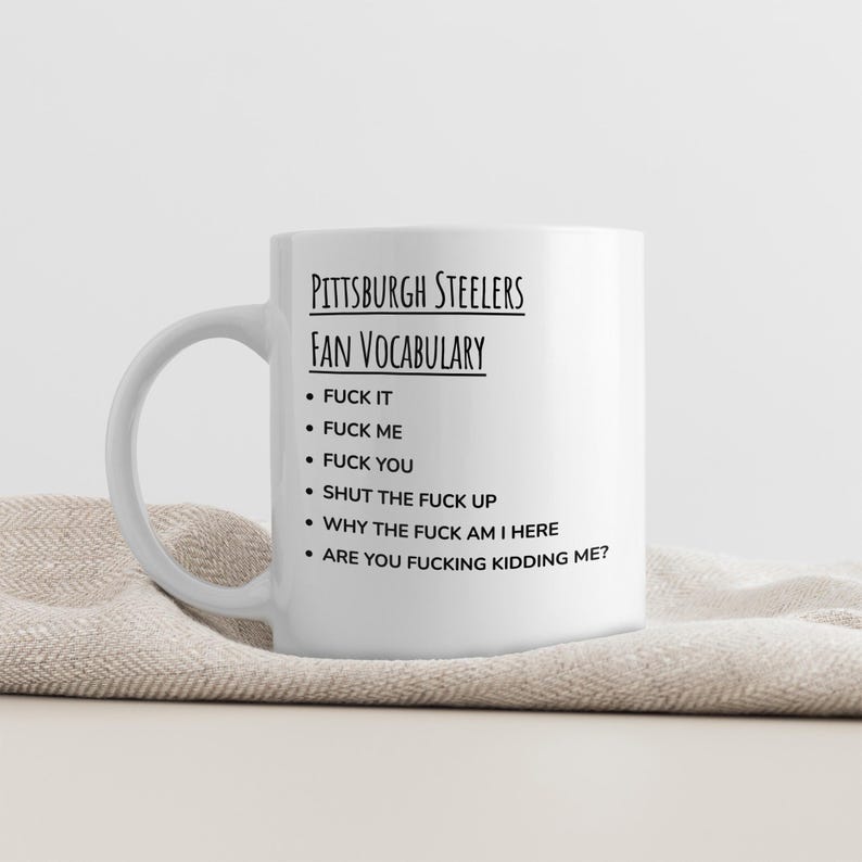 Pittsburgh Steelers fan vocabulary mug, sports mug, american football coffee mugs, american football coffee cups image 3