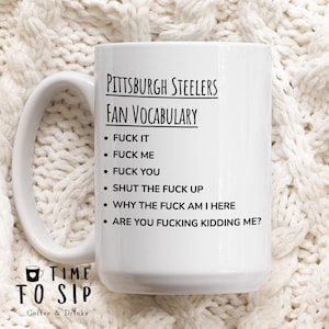 Pittsburgh Steelers fan vocabulary mug, sports mug, american football coffee mugs, american football coffee cups image 1