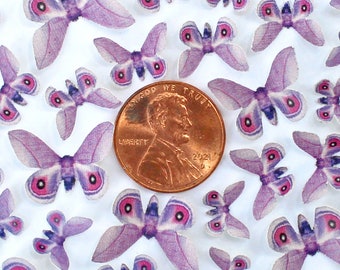 Miniature Purple Paper Moths - for Dollhouses, Jewelry Making + DIY  - Choose Your Wingspan & Quantity