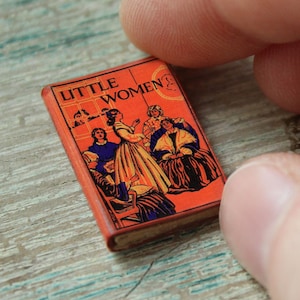 Miniature Little Women Book – 1:12 Scale Vintage Dollhouse Prop • Tiny Louisa May Alcott Gift • Collectible Closed Mini Book