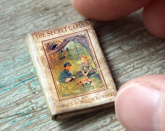 Miniature Secret Garden Book – 1:12 Scale Dollhouse Library Prop • Victorian Storybook Collectible • Gift for Gardeners & Book Lovers