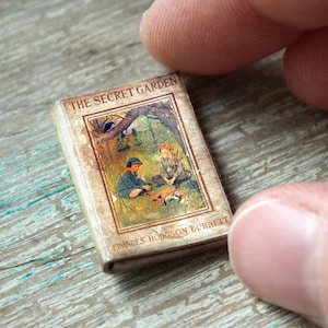Miniature Secret Garden Book – 1:12 Scale Dollhouse Library Prop • Victorian Storybook Collectible • Gift for Gardeners & Book Lovers