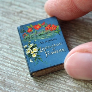 Miniature Language of Flowers Book – 1:12 Scale Antique Dollhouse Prop • Botanical Gift • Victorian Flower Symbolism