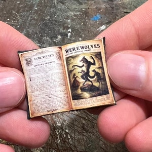 Handmade Miniature Open Book --- Werewolves