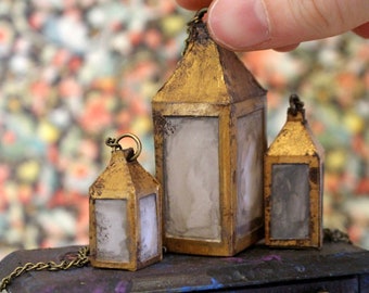 Miniature Hand-painted Lantern --- Replica for Dollhouses & Dioramas