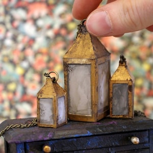 Miniature Hand-painted Lantern --- Replica for Dollhouses & Dioramas
