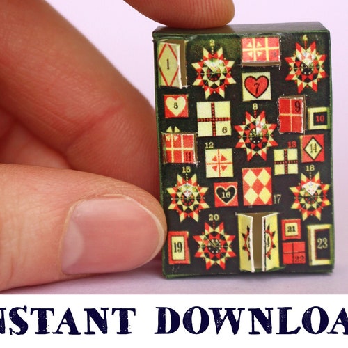 Miniature Advent Calendar: Dollhouse Digital Download DIY Etsy Miniature Advent Calendar: Dollhouse Digital Download DIY Etsy