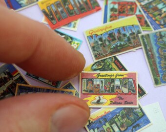 Miniature Vintage State Postcards