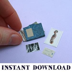 Miniature Antique Medical Folder: Dollhouse Digital Download DIY