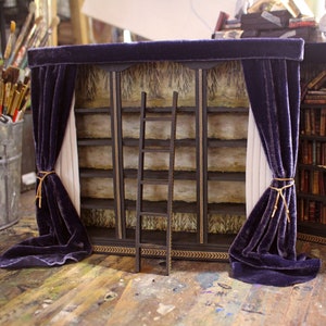 Miniature Library of Forgotten Books Bookshelf & Ladder - 1:12 Bookcase - Ready to Fill