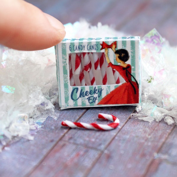 Miniature Box of "Cheeky Elf" Candy Canes