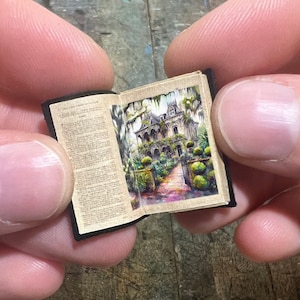 Miniature Haunted Mansion Book – 1:12 Scale Gothic • Tiny Spooky Architecture for Dollhouse or Halloween Scene • Curio Shelf Collectible
