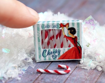 Miniature Box of "Cheeky Elf" Candy Canes