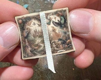Handmade Miniature Open Book: Fairyland Dollhouse Accessory