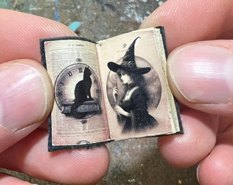 Miniature Witchcraft Book – Gothic Dollhouse Decor, 1:12 Scale