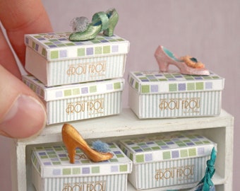 Miniature Vintage Shoeboxes: Dollhouse Digital Download DIY