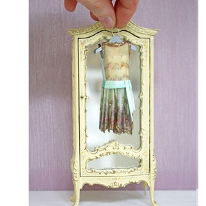 Miniature Handpainted Paper Dress --- Season&#39;s First Garden Party