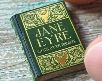 Miniature Jane Eyre Book – 1:12 Scale Literary Dollhouse Decor • Classic Novel Mini • Tiny Closed Book for Victorian Shelf or Curio Cabinet