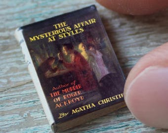 Miniature Mysterious Affair at Styles Book – 1:12 Scale Agatha Christie Prop • Tiny Mystery Novel for Dollhouse Library or Curio Scene