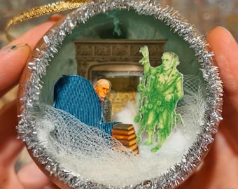 Miniature Scrooge & Marley Christmas Carol Ornament Kit – Dickens Ghost Diorama Scene • Vintage-Style Holiday Craft • Creepy Cute DIY