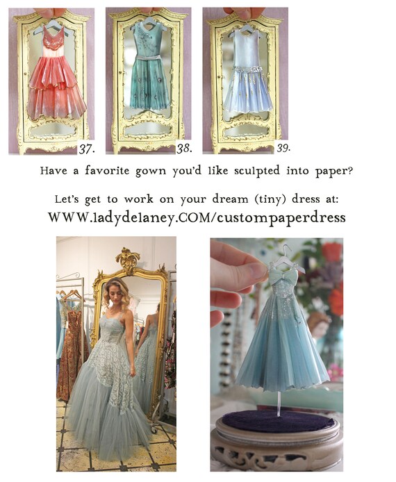 Miniature Handpainted Paper Dress --- the Gold Digger - Etsy