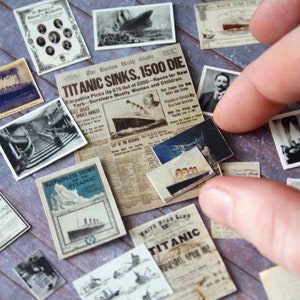 Titanic-themed Miniature Ephemera Set - 32 High-Resolution Reproductions for Dollhouses and Dioramas
