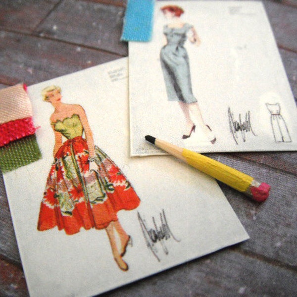 Miniature Fashion Sketches -Choose Your Quantity