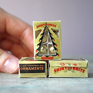 Miniature Vintage Christmas Ornament Box - Replica for Dollhouse, Diorama, and Craft