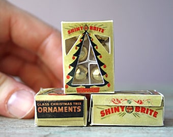 Miniature Vintage Christmas Ornament Box - Replica for Dollhouse, Diorama, and Craft