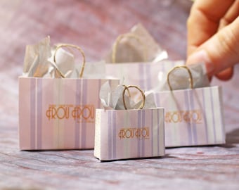 Miniature Vintage Shopping Bags: Dollhouse Digital Download DIY