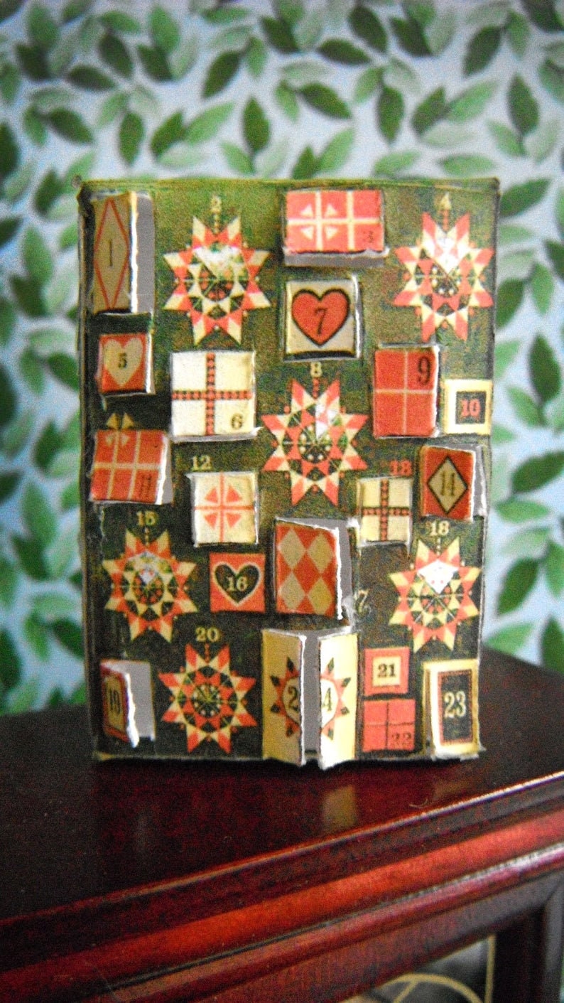 Miniature Advent Calendar Dollhouse Digital Download DIY Etsy