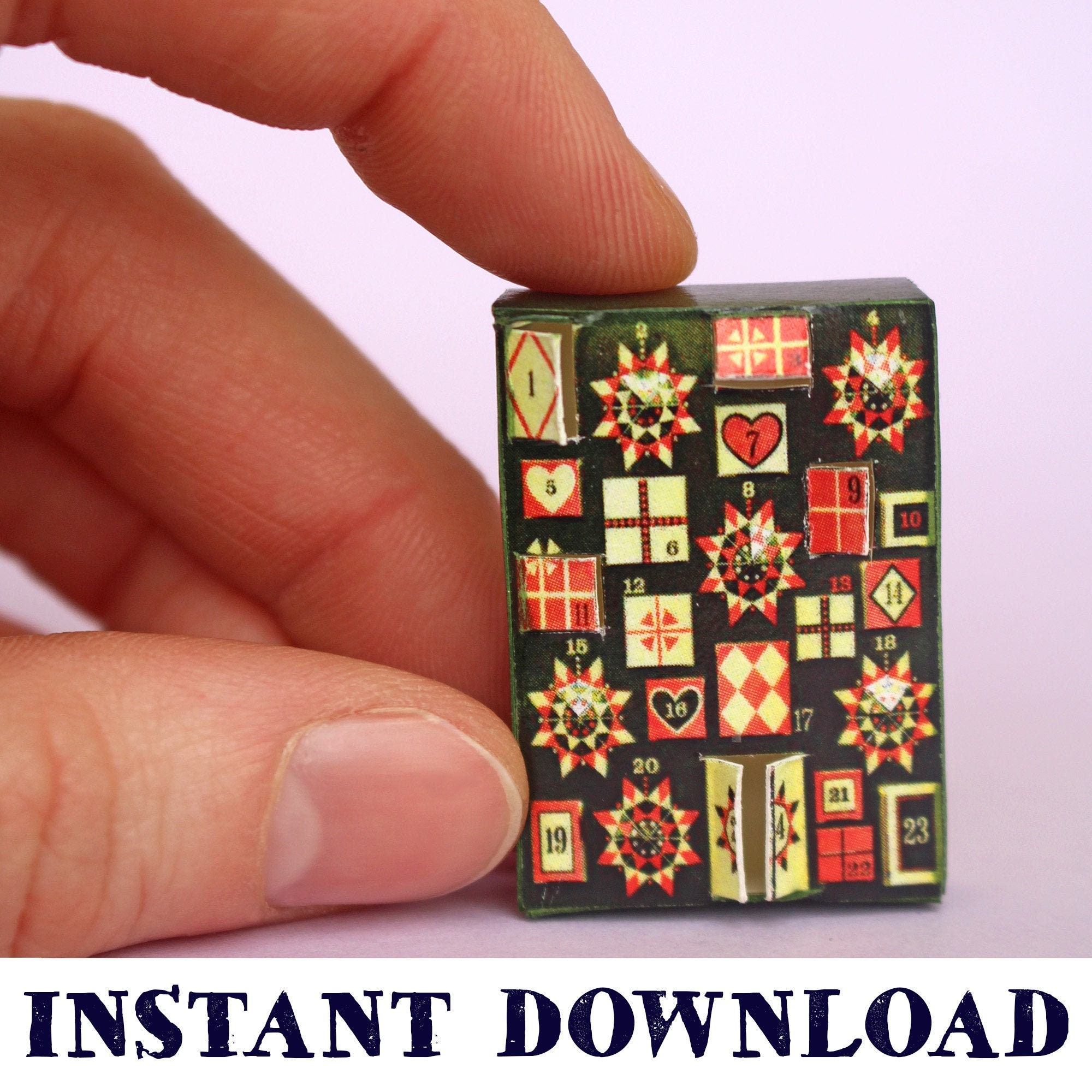Miniature Advent Calendar Dollhouse Digital Download DIY Etsy