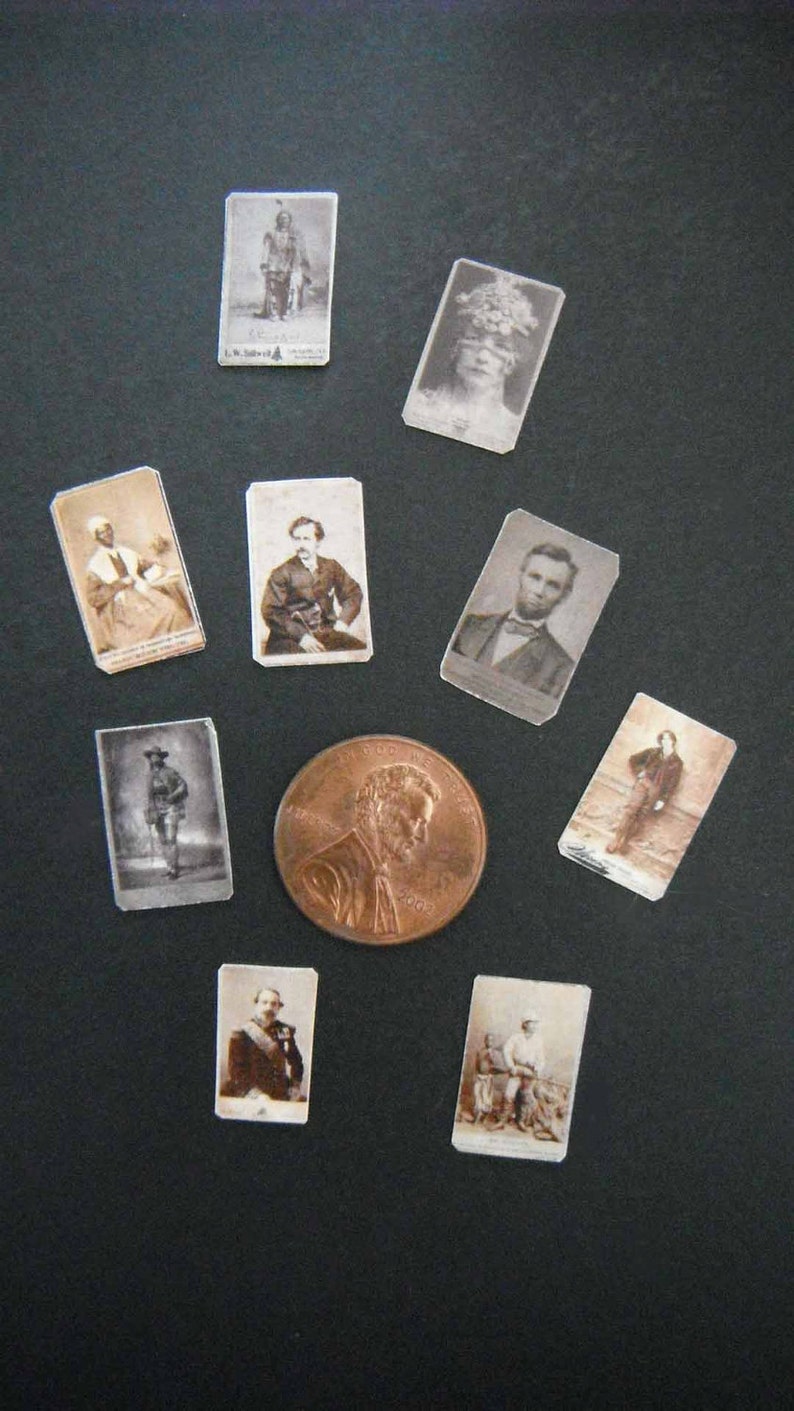 Miniature Cards 19th Century Celebrities Etsy