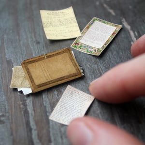 Miniature Antique File Folder: 1-inch Scale Dollhouse Accessory