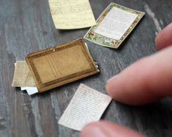 Miniature Antique File Folder: 1-inch Scale Dollhouse Accessory