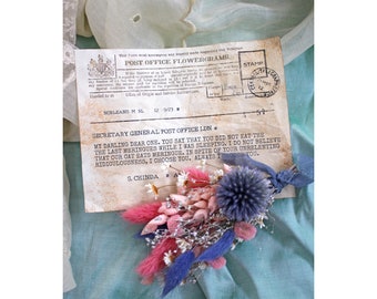 Send a Flowergram - Make Someone's Day! Dried Floral Bouquet + Your Personalized Message on Old-Fashioned Telegram