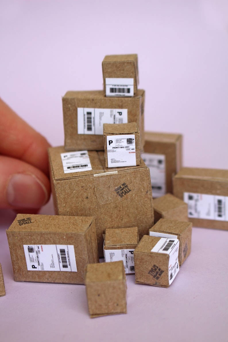 Miniature USPS Boxes & Labels thank You for Shopping Etsy