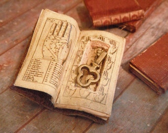 Dollhouse Miniature Book with Secret Compartment & Skeleton Key