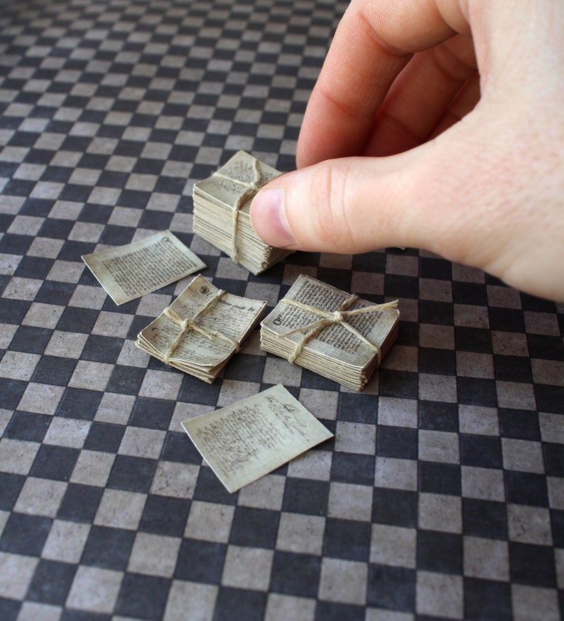 Miniature Stack of Old Papers -choose Your Height - Etsy